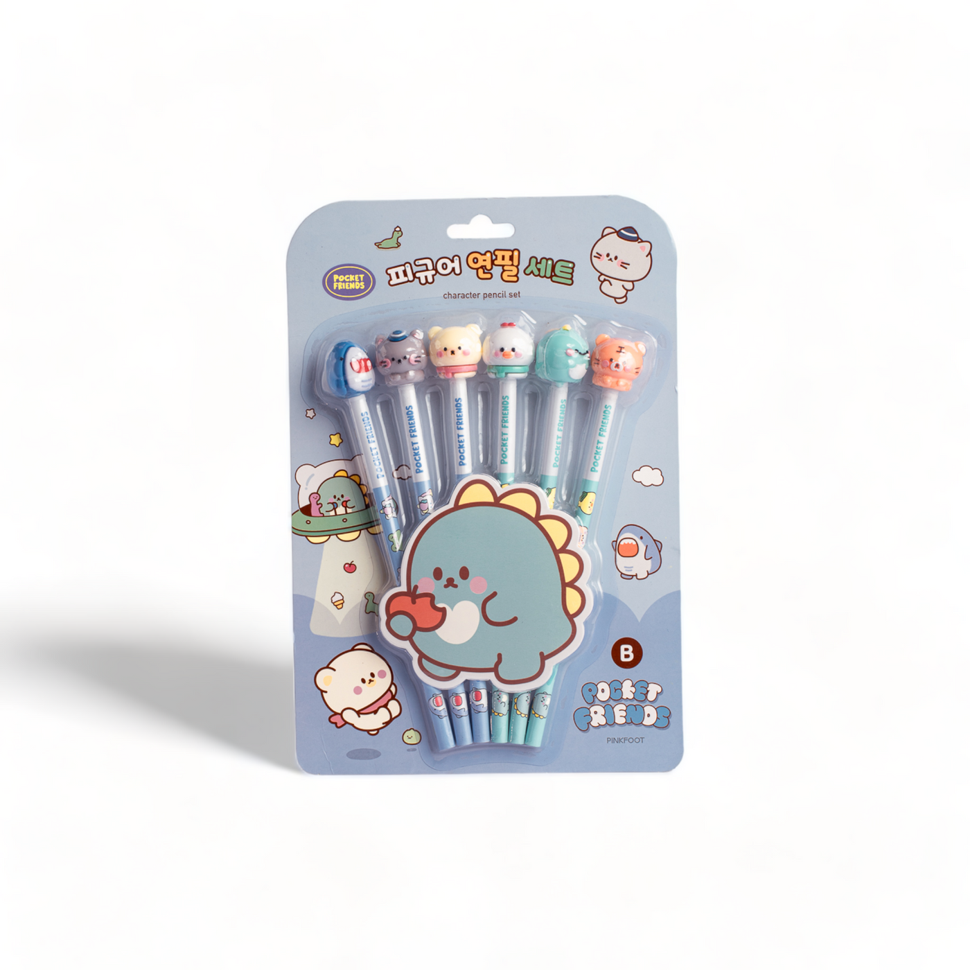 Kawaii 6 Piece Pencil Set Blue