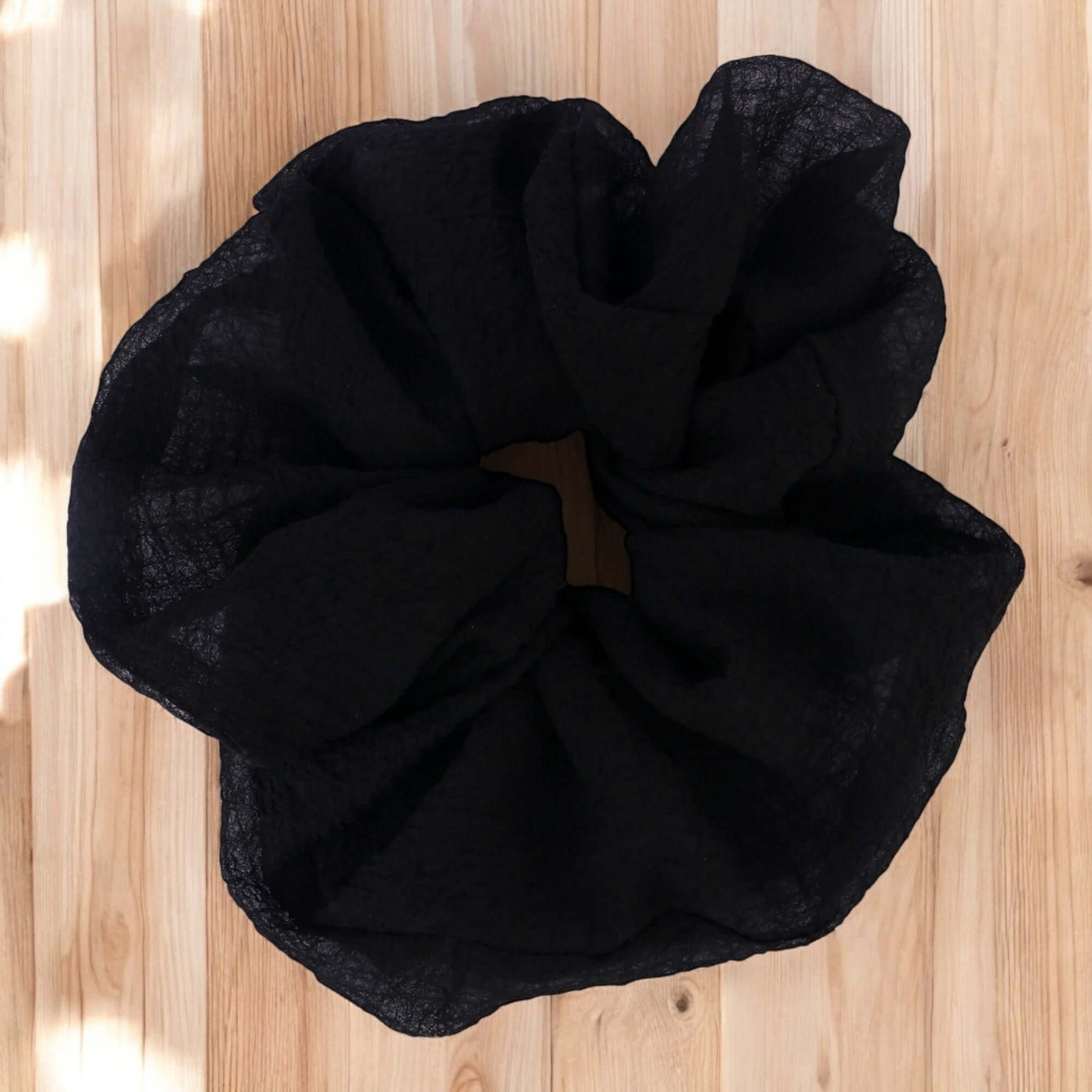 Korean Style Black Blossom Scrunchie