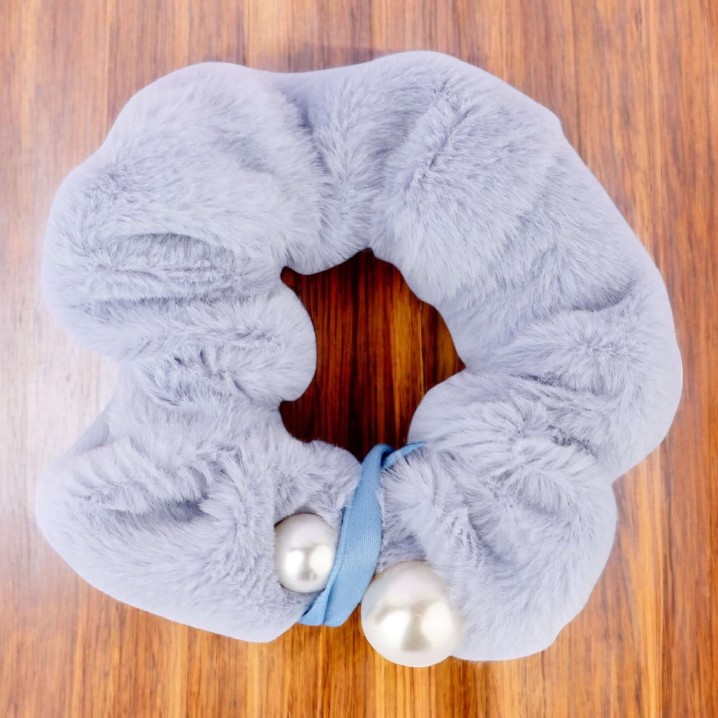 Korean Style Lilac Pearl Scrunchie