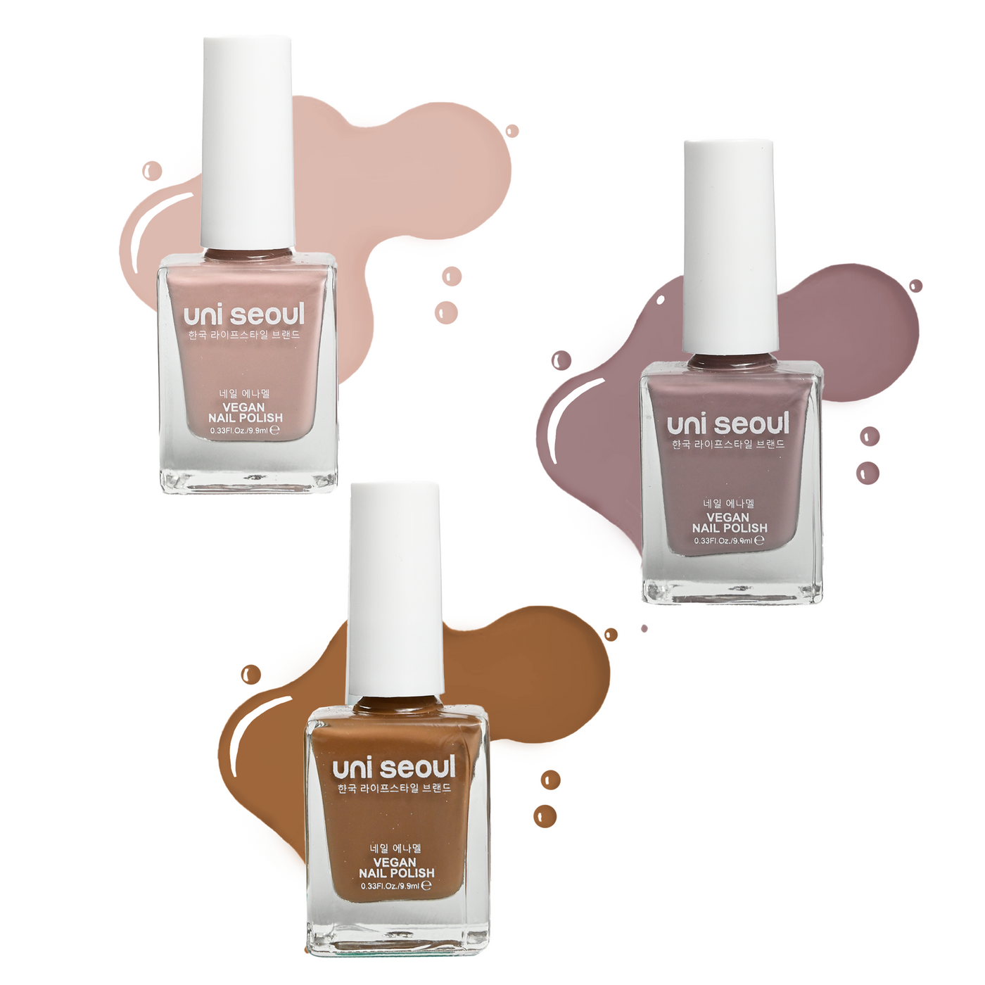 Uni Seoul Nude Nuance Trio Nail Enamel Set