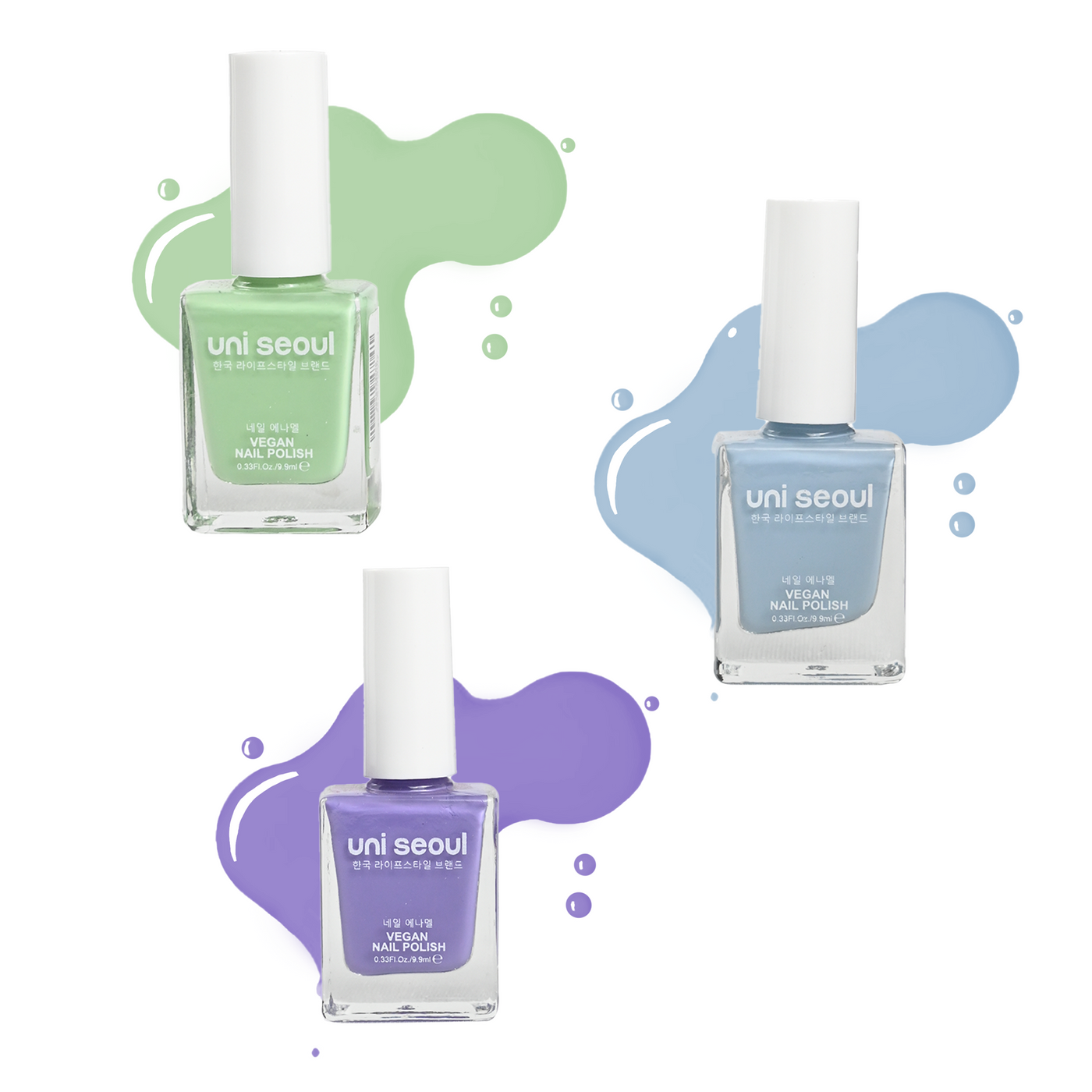 Uni Seoul Pastel Paradise Trio Nail Enamel Set