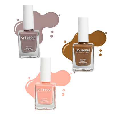 Uni Seoul Natural Chic Trio Nail Enamel Set