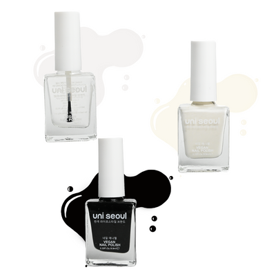 Uni Seoul Monochrome Magic Trio Nail Enamel Set