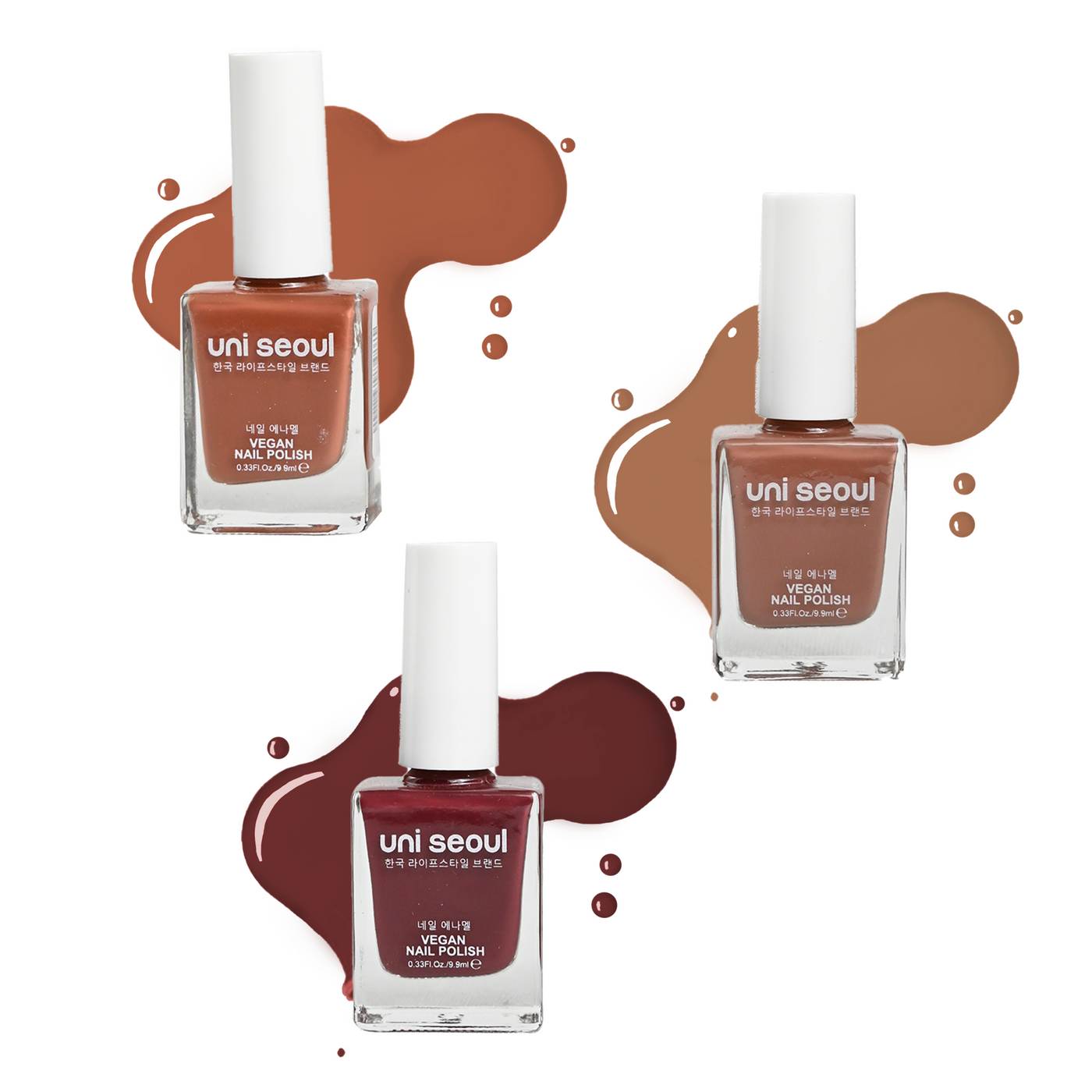 Uni Seoul Earthy Elegance Trio Nail Enamel Set