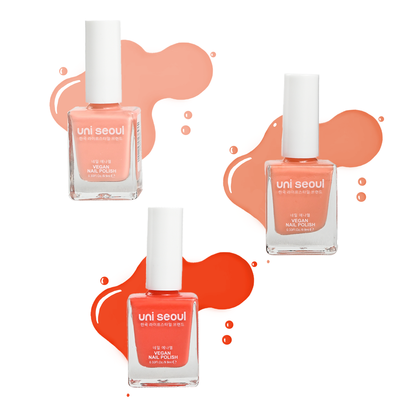 Uni Seoul Beach Babe Nails Trio Nail Enamel Set