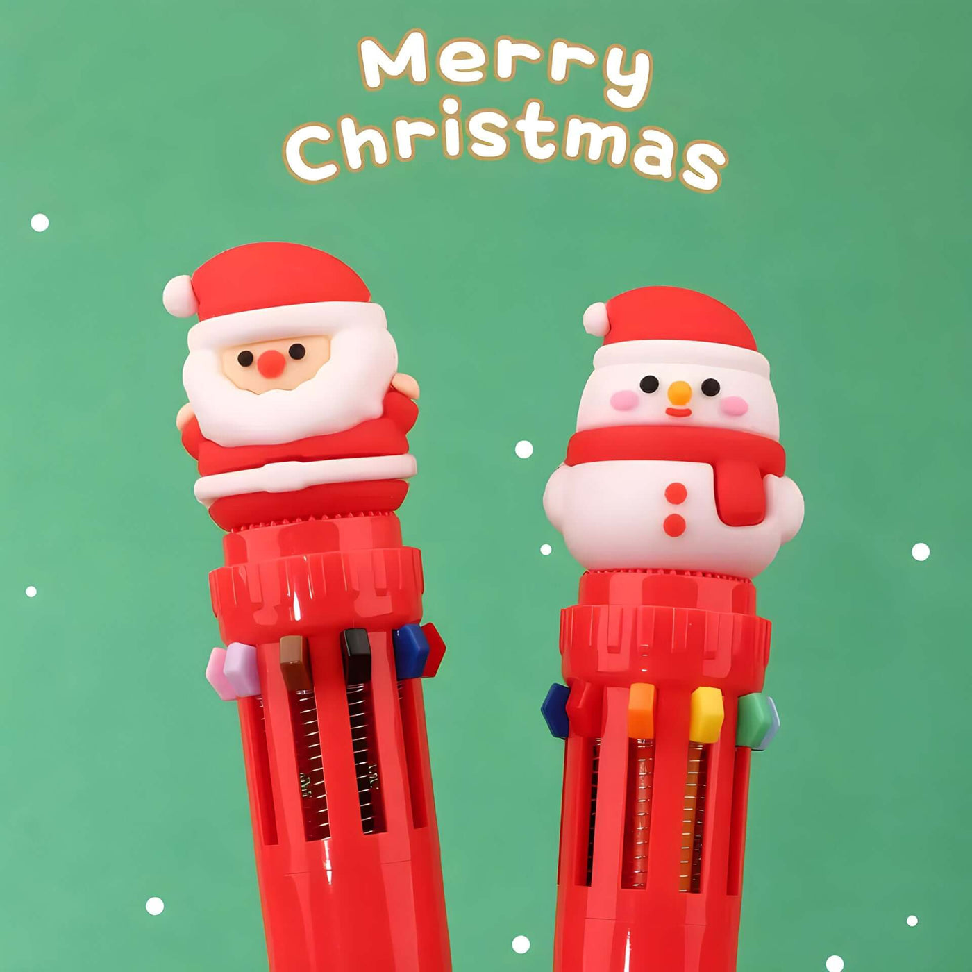 10-Color Christmas Ball Pen Set