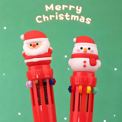 10-Color Christmas Ball Pen Set