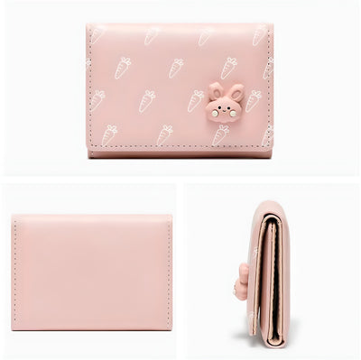 Rabbit Print Trifold Cute Wallet
