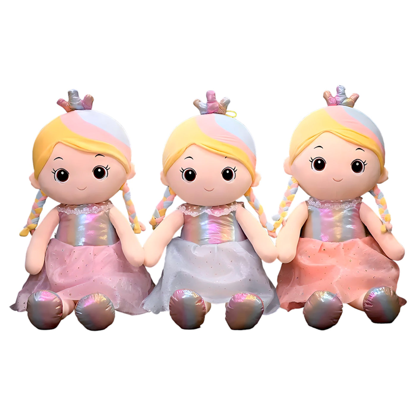 Enchanting Princess Doll Soft Toy Family - Set of 3