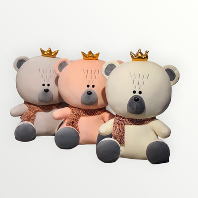 Crown Teddy Bear Plush Toy Family - Set of 3
