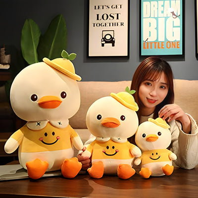 Cute Yellow Duck Plush Toy with Hat