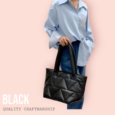 Padded Soft PU Leather Tote Bag