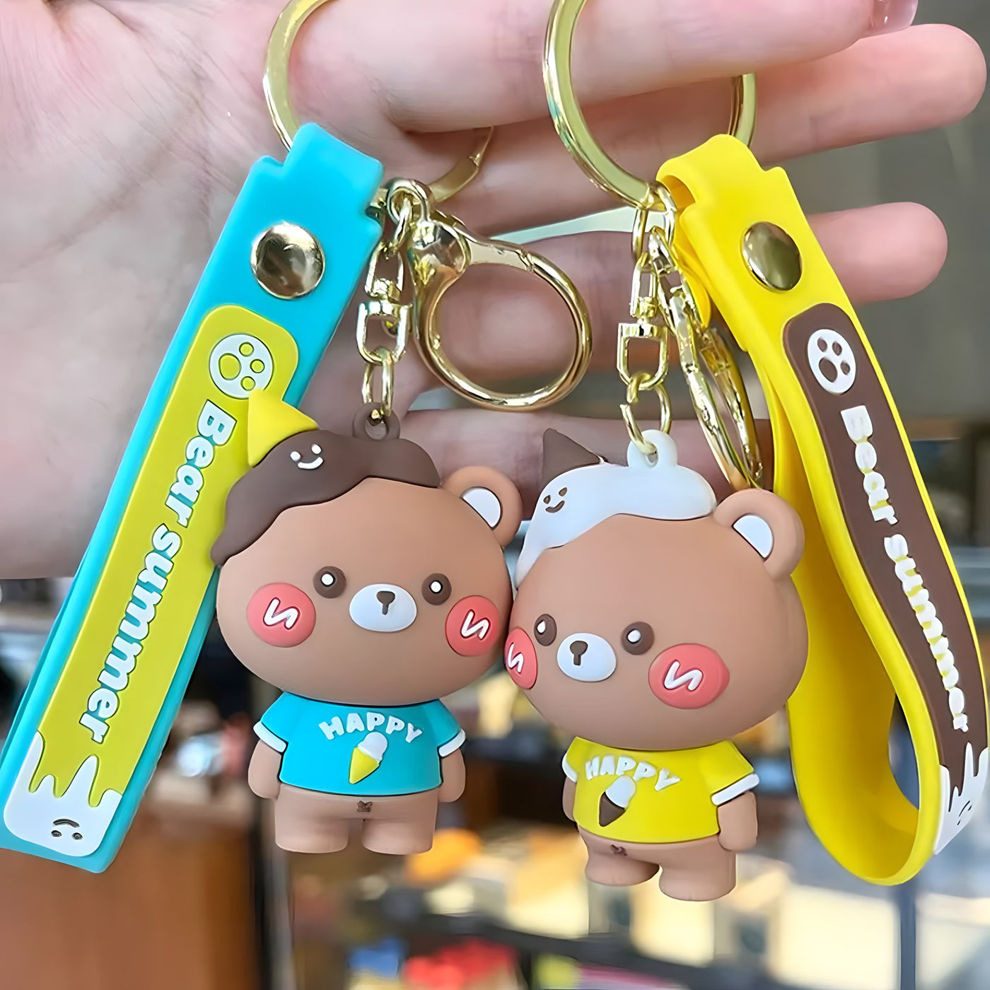 Cute 3D Bear Charm Keychain