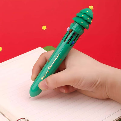 10-Color Christmas Ball Pen Set