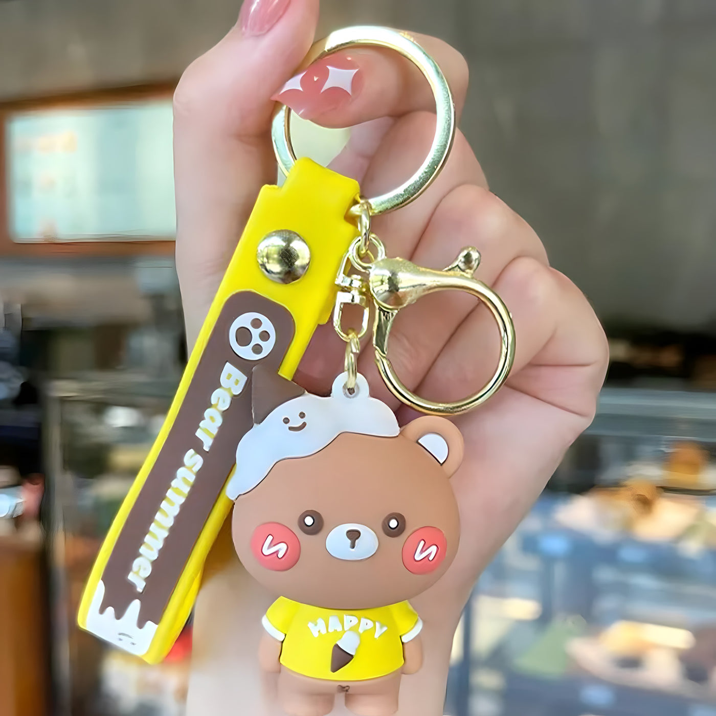 Cute 3D Bear Charm Keychain