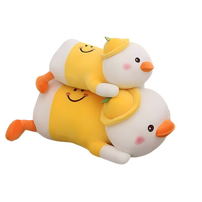 Lying Duck Plush Toy with Hat