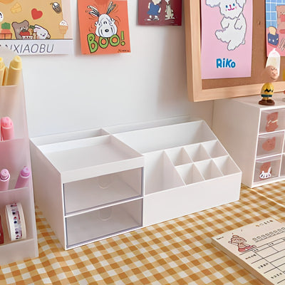 Sleek Desktop Storage Box with DIY Stickers