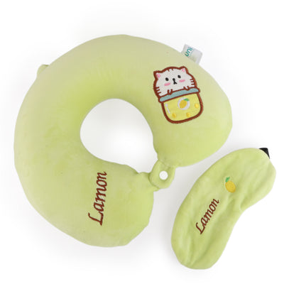 Cute Neck Pillow & Eye Patch Set, Lamon