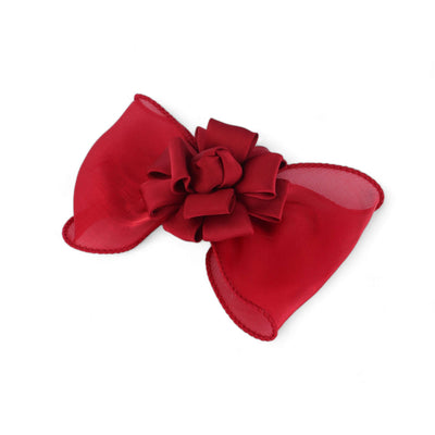 Korean Bow Hair Clip, Cherry Red