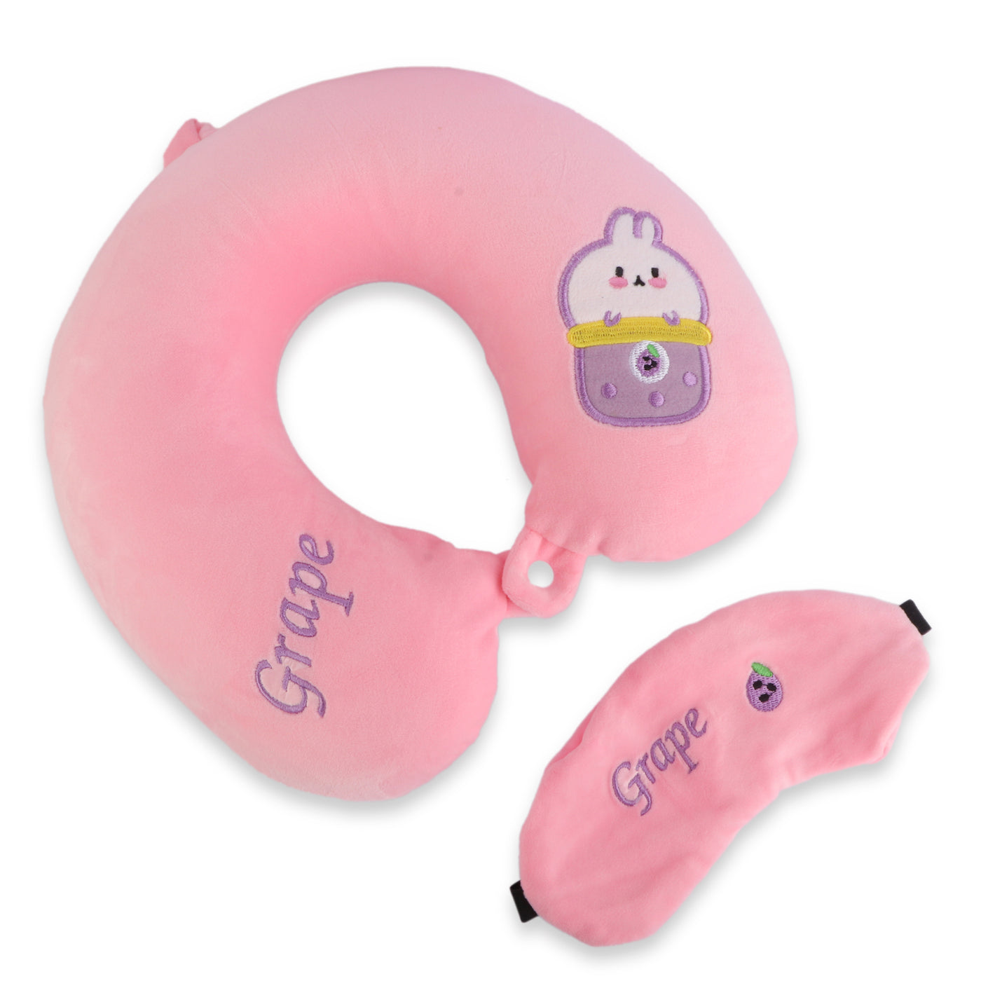 Cute Neck Pillow & Eye Patch Set, Grape