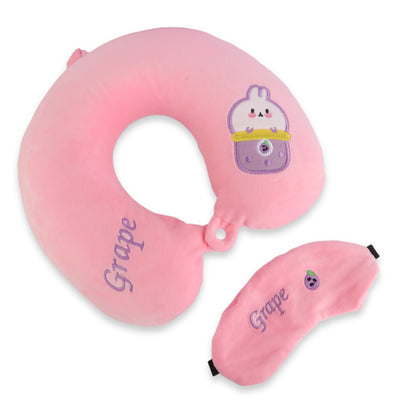 Cute Neck Pillow & Eye Patch Set, Grape