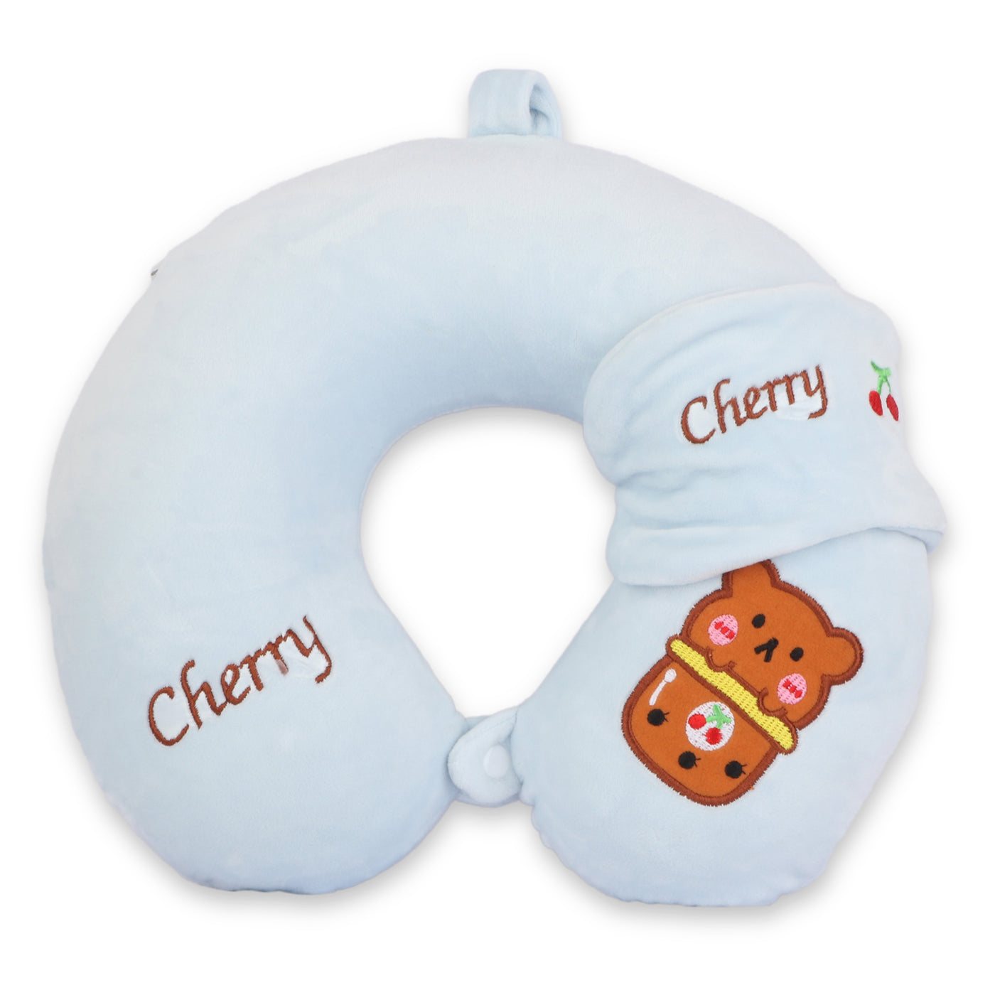 Cute Neck Pillow & Eye Patch Set - Cherry