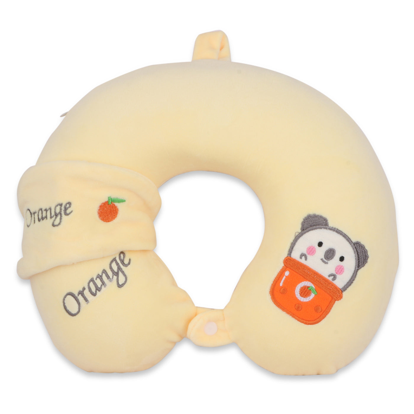 Cute Neck Pillow & Eye Patch Set, Orange