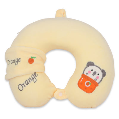 Cute Neck Pillow & Eye Patch Set, Orange