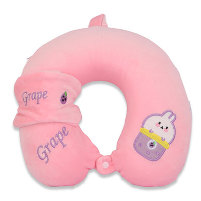 Cute Neck Pillow & Eye Patch Set, Grape