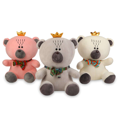 Crown Teddy Bear Plush Toy Family - Set of 3