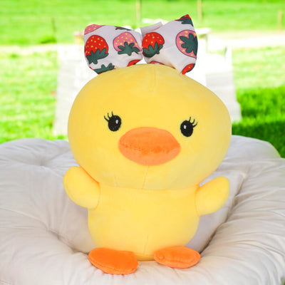 Baby Duck Plush Toy with Bow, 25 CM