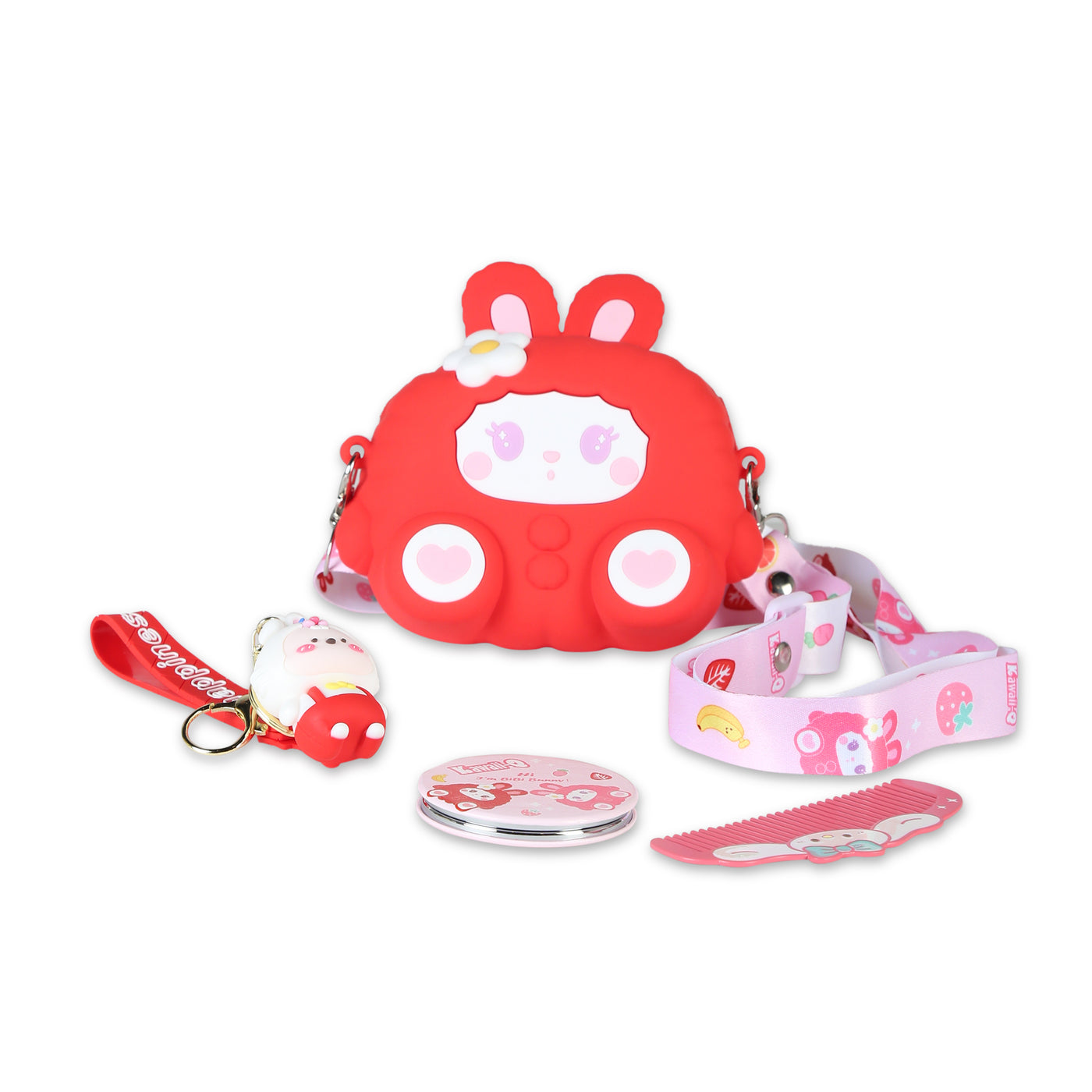 Cute Kids Sling Bag Combo Set :  Key Ring, Comb, and a Mirror